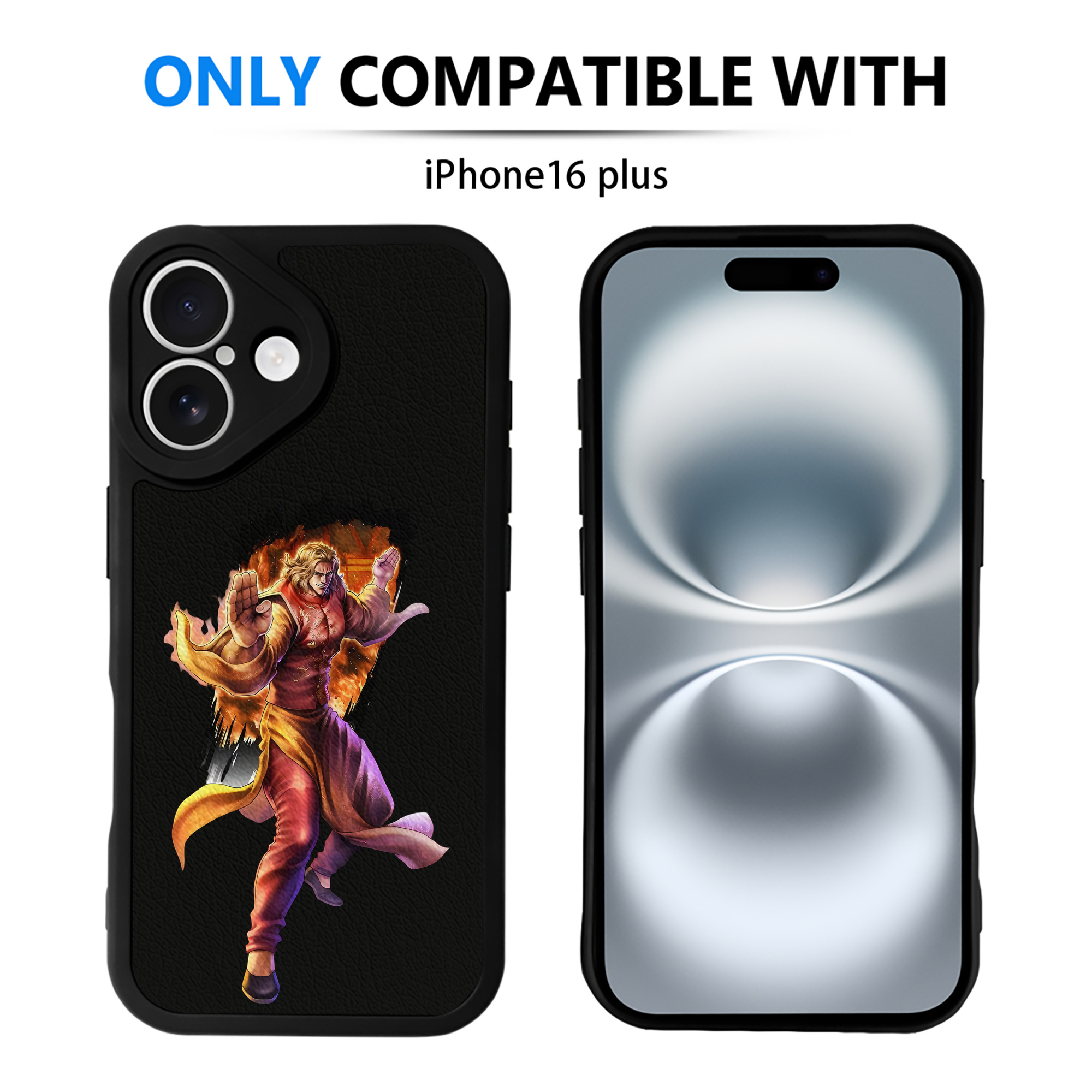 （画像用） 北斗の拳 Fist of the North Star 【iPhone 16シリーズ対応】シリコンスマホケース（レザー調） 材質：シリコン